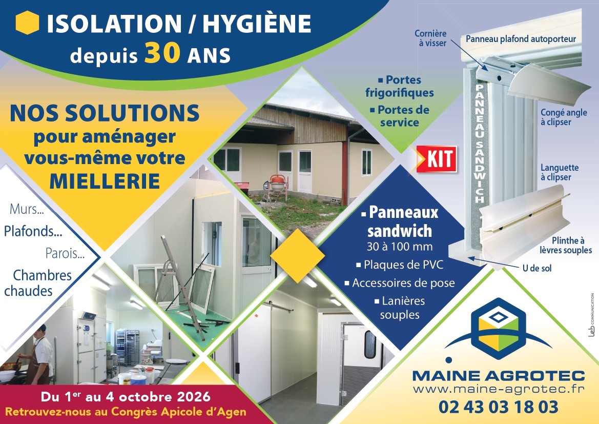 Miellerie aménagée par Maine Agrotec en panneaux sandwich agroalimentaires