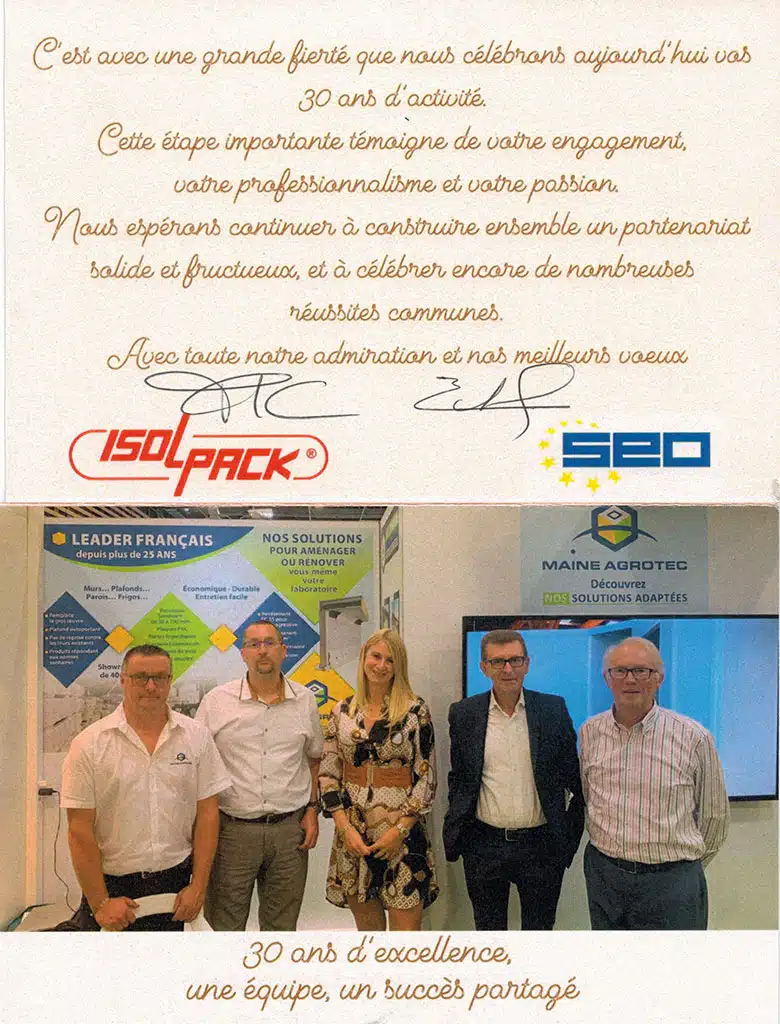Isolpack 30 ans Maine Agrotec